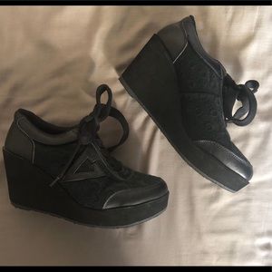 Very Volatile Platform Wedge Lace Up Sneakers